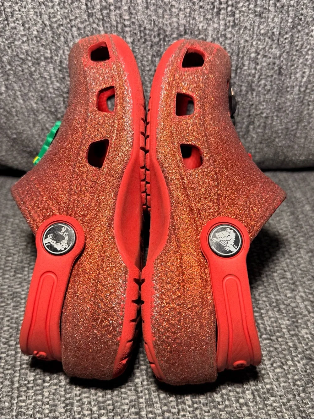 Crocs Red Glitter Classic Sandal slip on shoes kids size C10